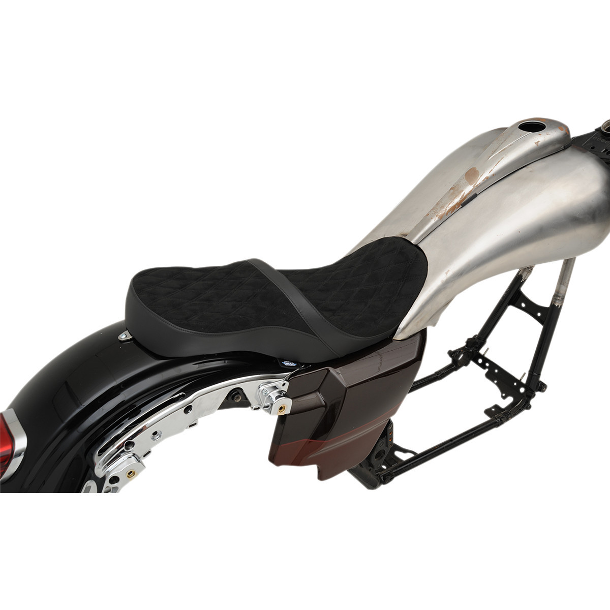 Drag Specialties Seats - Low Touring Seat - Vinyl - Diamond - Razorback Tanks - FL '08-'23