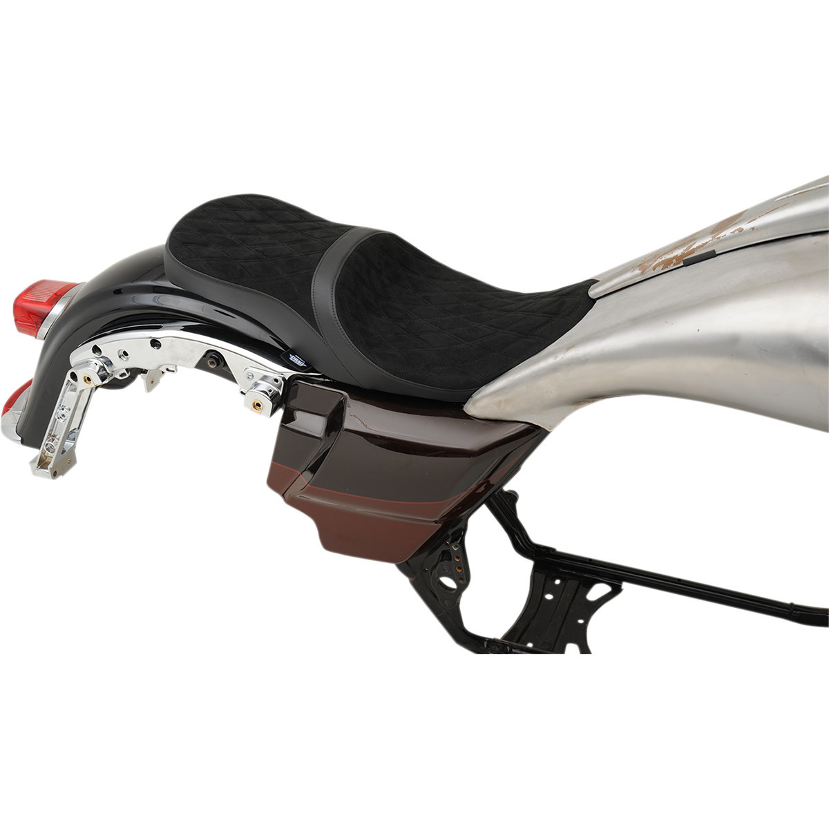 Drag Specialties Seats - Low Touring Seat - Vinyl - Diamond - Razorback Tanks - FL '08-'23