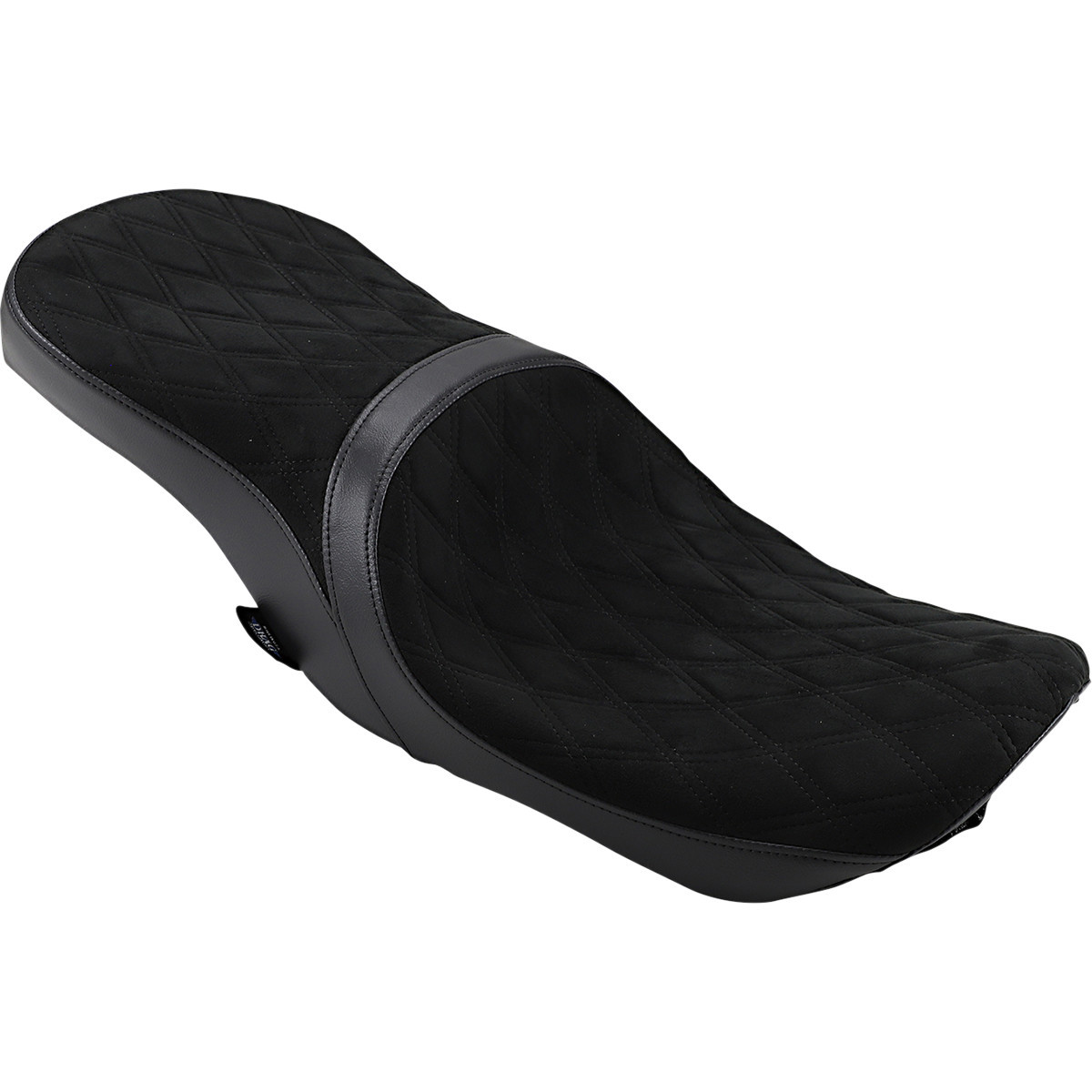Drag Specialties Seats - Low Touring Seat - Vinyl/Faux Suede - Diamond - Ness Winged Tanks - FL '08-'23
