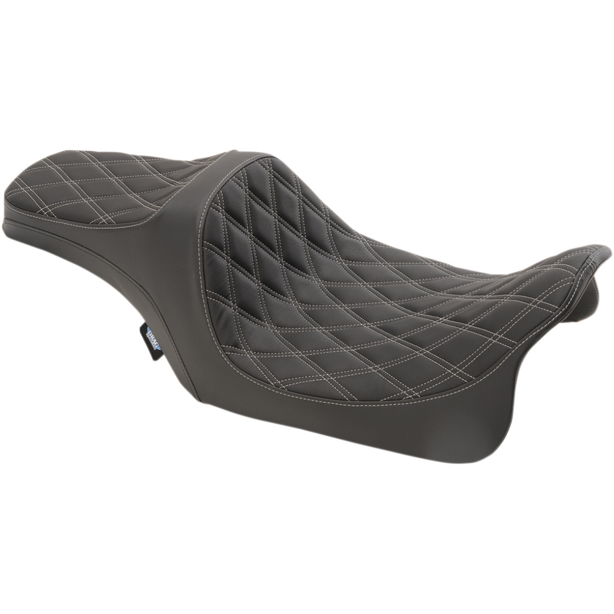Drag Specialties Seats - Predator III Seat - Double Diamond - Silver Stitched - FL '08-'23