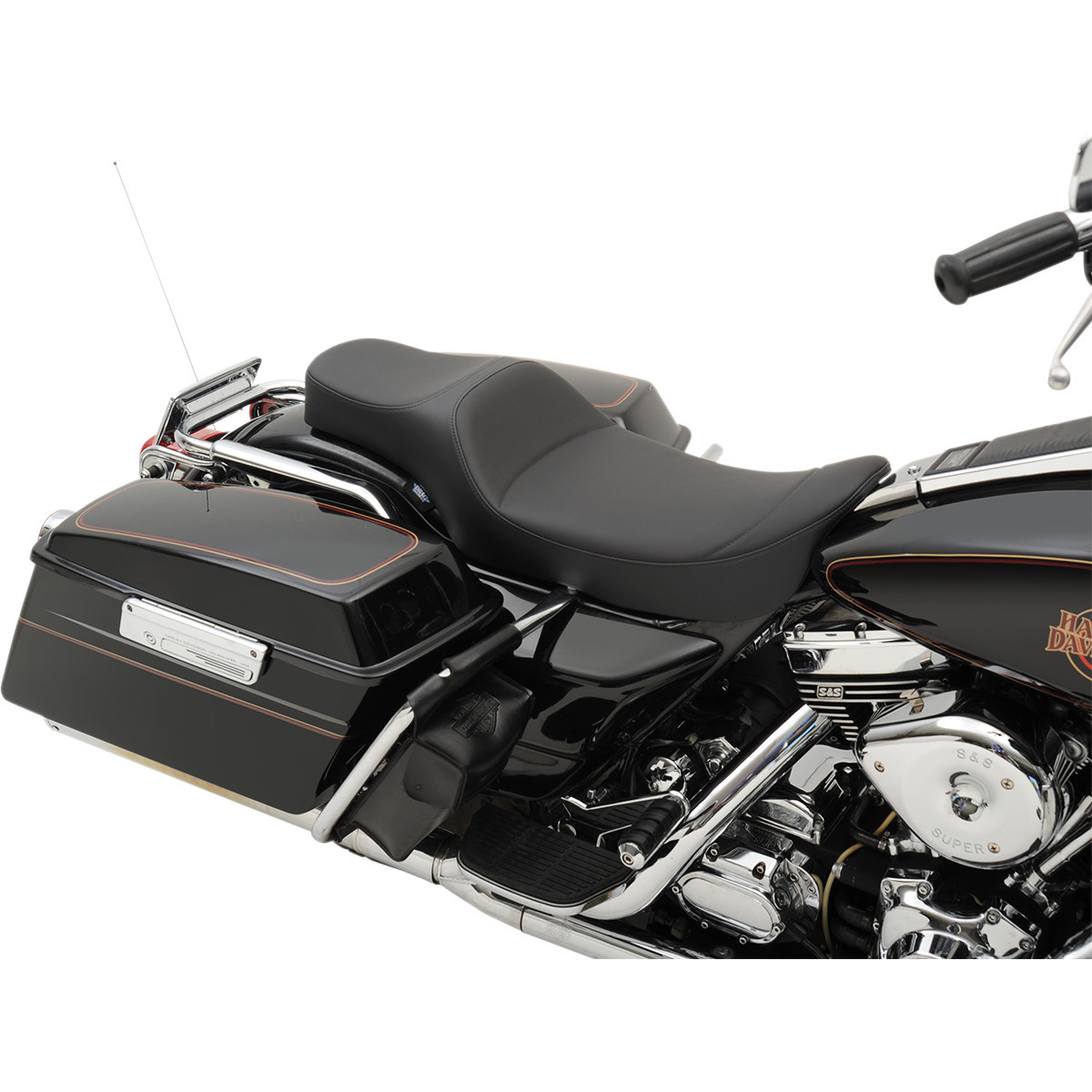 Drag Specialties Seats - Extended Reach Predator Seat - Mild Stitched - FL '97-'07