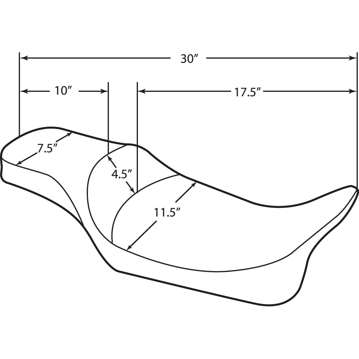 Drag Specialties Seats - Extended Reach Predator Seat - Mild Stitched - FL '97-'07