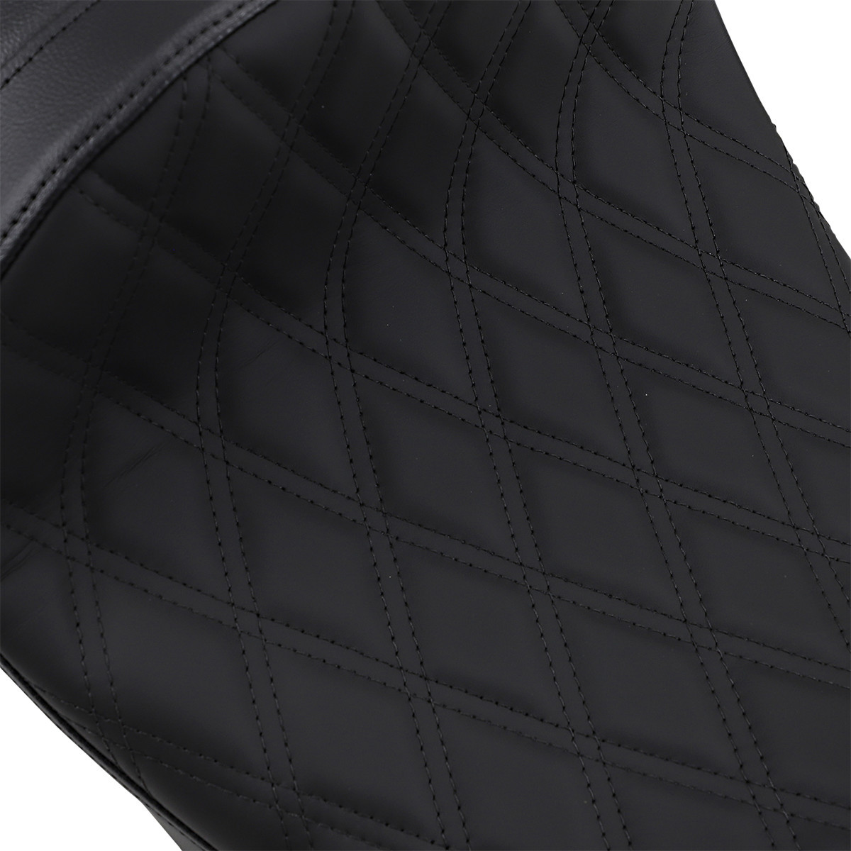 Drag Specialties Seats - Forward Low Solo Seat - Diamond - Black Stitching - FL '08-'23