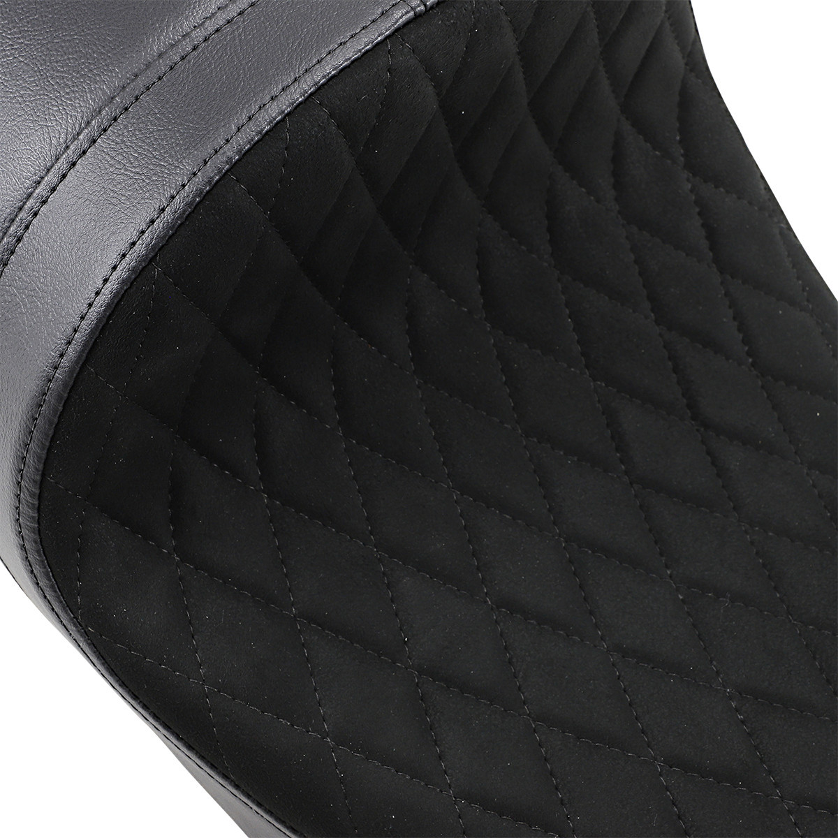 Drag Specialties Seats - Forward Low Solo Seat - Diamond - Faux Suede - FL '08-'23