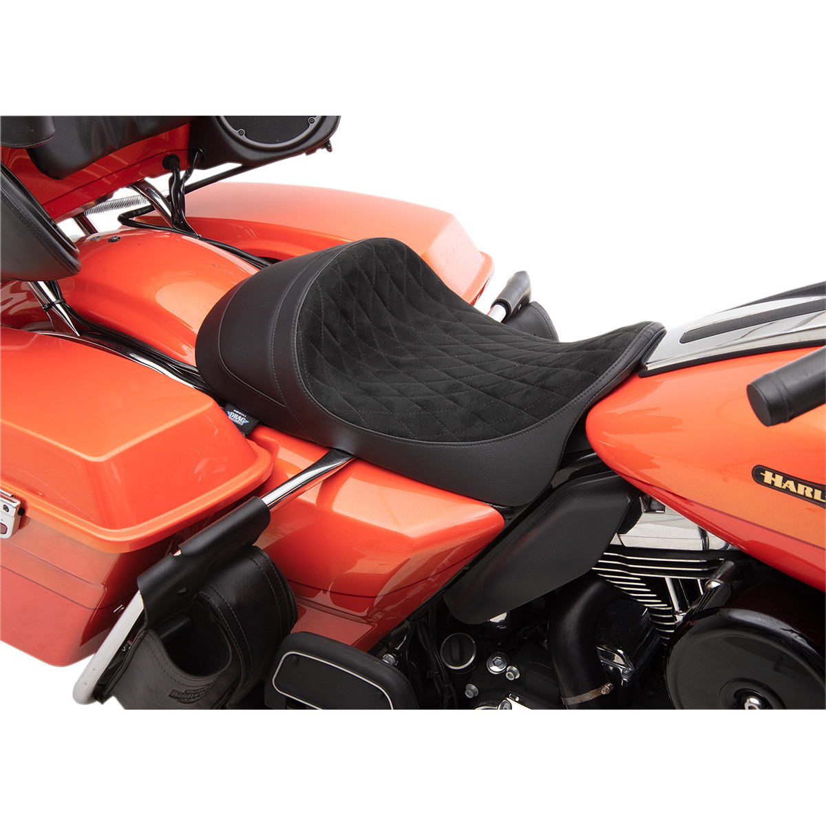 Drag Specialties Seats - Forward Low Solo Seat - Diamond - Faux Suede - FL '08-'23
