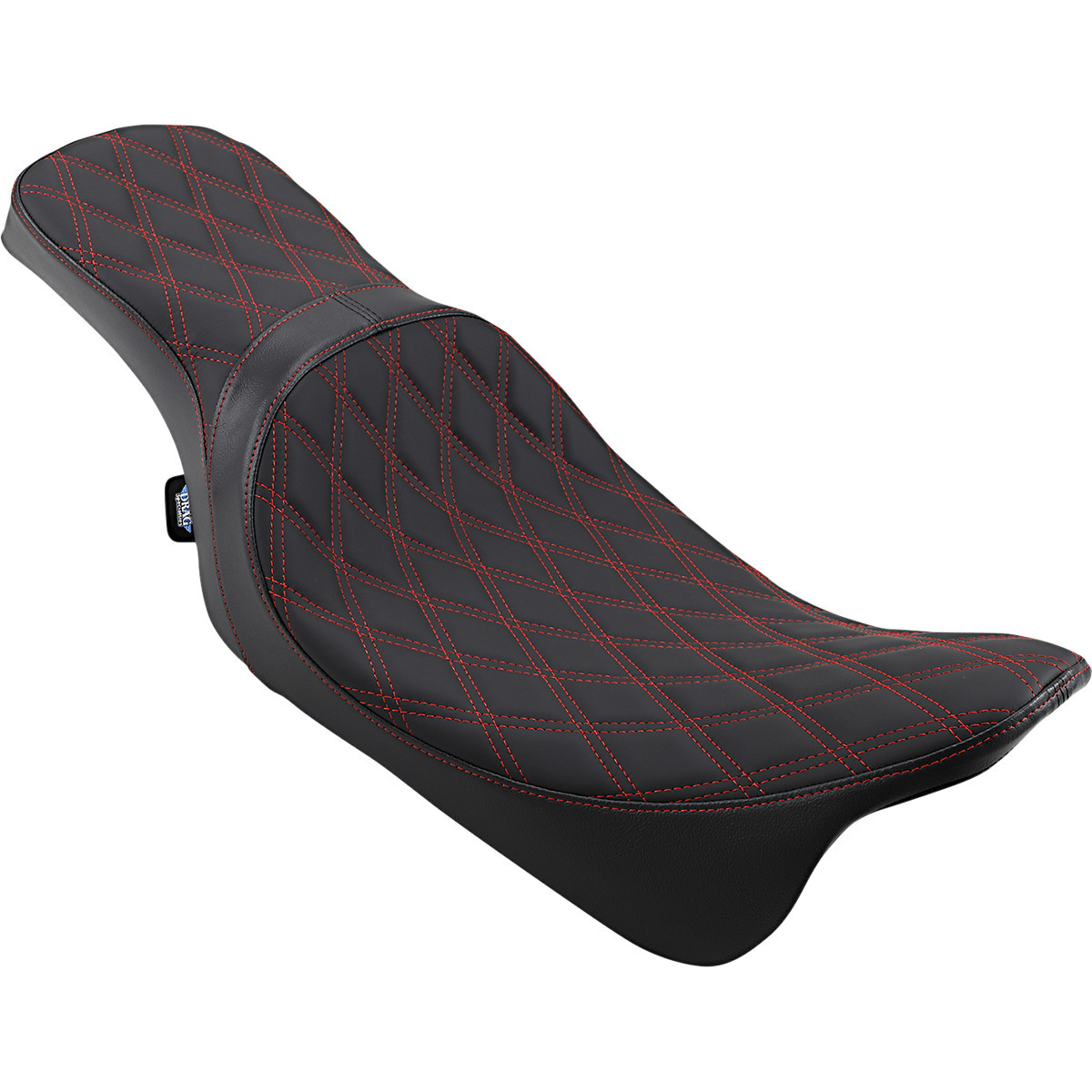 Drag Specialties Seats - Predator 2-Up Seat - Double Diamond - Red Stitching - FL '08-'23