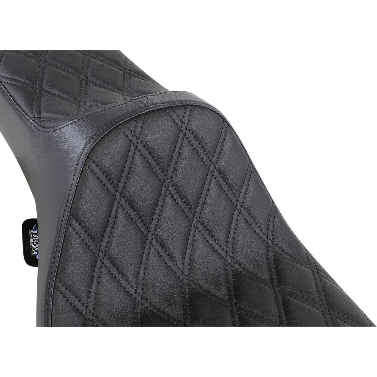 Drag Specialties Seats - Extended Reach Predator III Seat - Double Diamond - Black Stitching - FL '99-'07