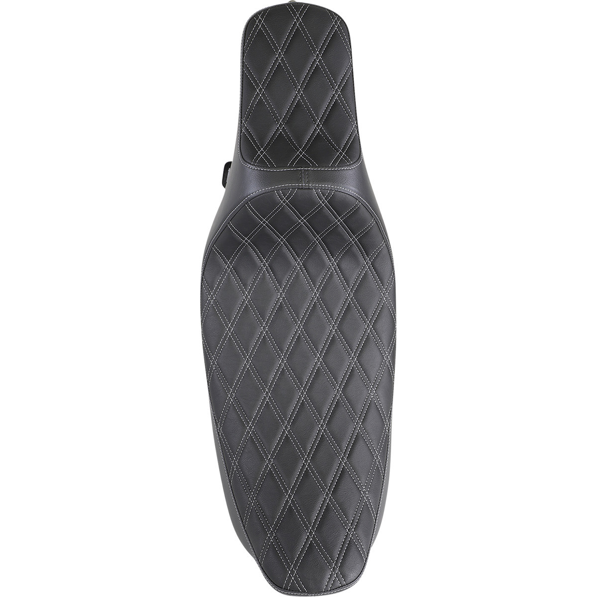 Drag Specialties Seats - Extended Reach Predator III Seat - Double Diamond - Black w/ Silver Stitching - FL '99-'07