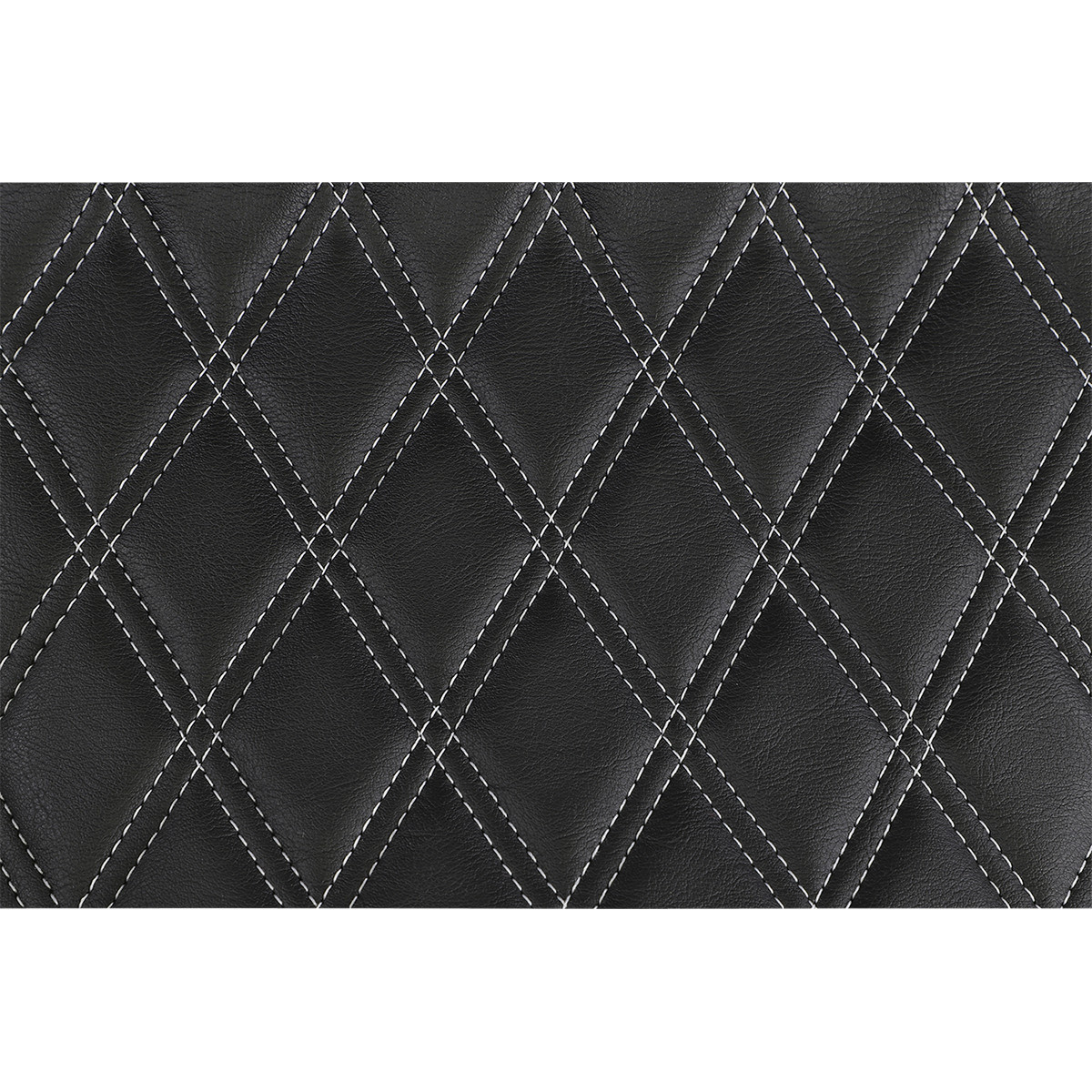 Drag Specialties Seats - Extended Reach Predator III Seat - Double Diamond - Black w/ Silver Stitching - FL '99-'07