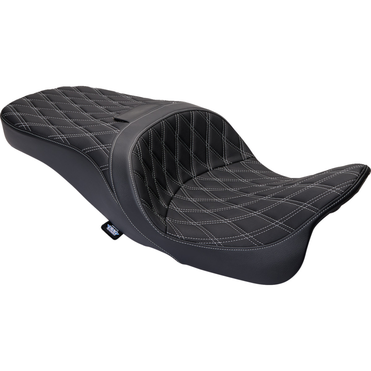 Drag Specialties Seats - Freedom Seat - Vinyl - Double Diamond Silver Stitch - FLH '09-'23