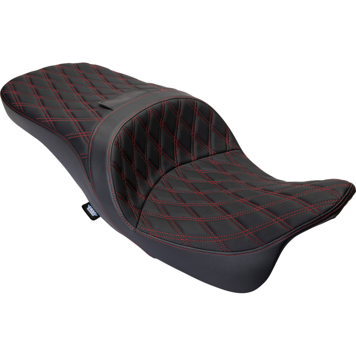 Drag Specialties Seats - Freedom Seat - Vinyl - Double Diamond Red Stitch - FLH '09-'23