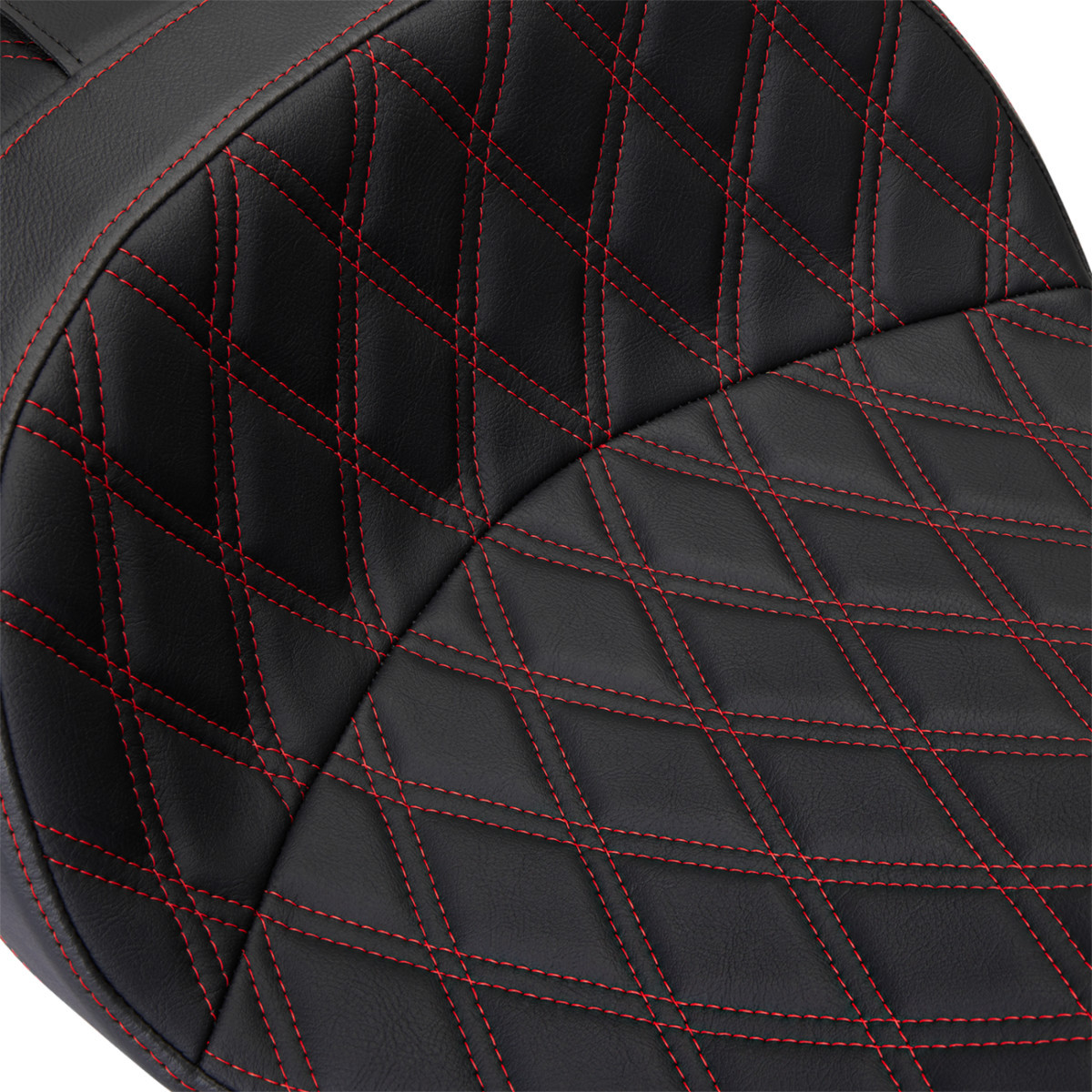 Drag Specialties Seats - Freedom Seat - Vinyl - Double Diamond Red Stitch - FLH '09-'23