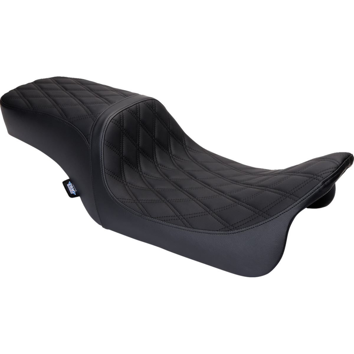Drag Specialties Seats - Predator 2-Up Seat - Vinyl - Double Diamond Black Stitch - w/o Backrest - FL '08-'23