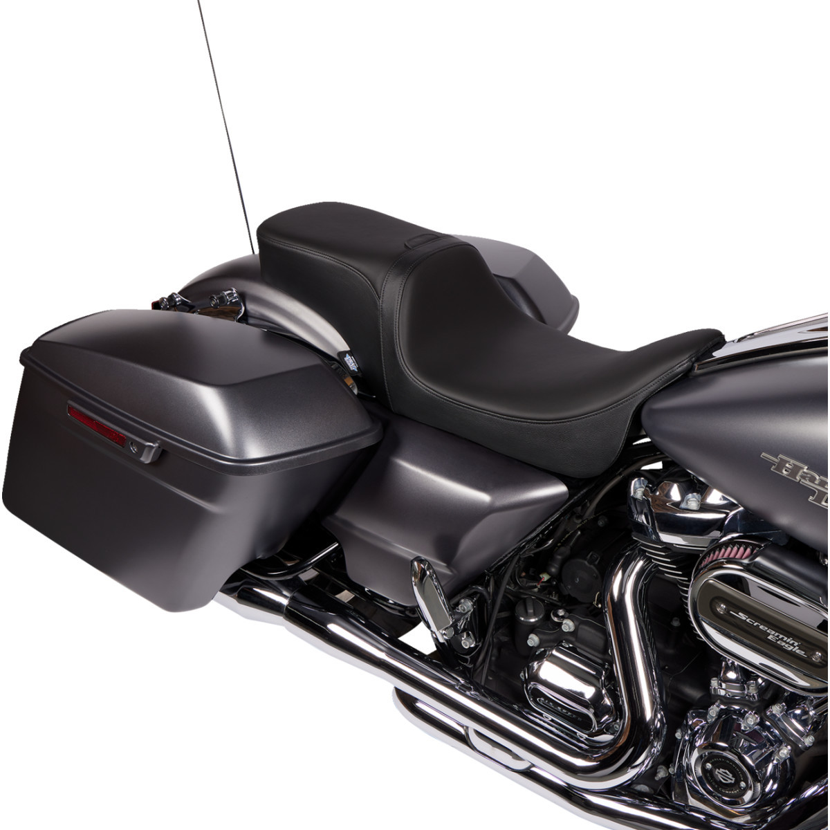 Drag Specialties Seats - Predator 2-Up Seat - Solar Leather - Smooth - w/ Backrest Receptacle - FL '08-'23