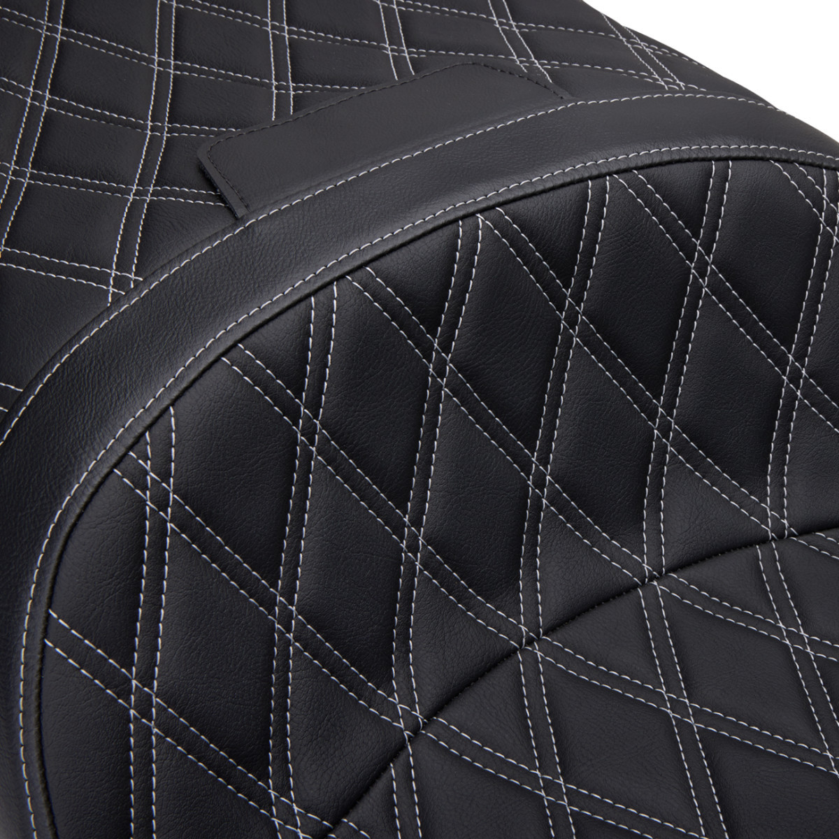 Drag Specialties Seats - Freedom Seat - Vinyl - Double Diamond Silver Stitch - FLH '97-'07