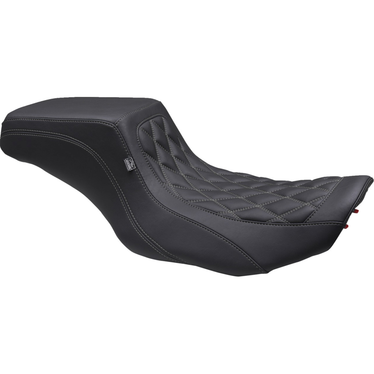 Mustang #88416GM - One Piece 2-Up Squareback Seat - Double Diamond - Gunmetal Stitch - FLH/FLT '23-'25