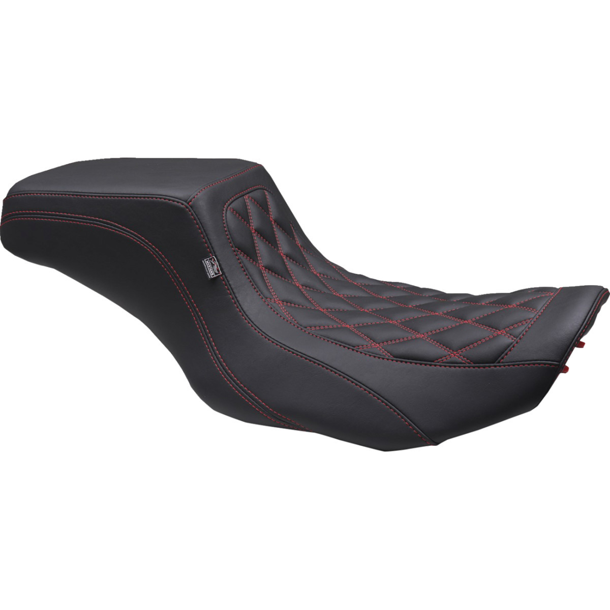 Mustang #88416DC - One Piece 2-Up Squareback Seat - Double Diamond - Black Cherry Stitch - FLH/FLT '23-'25