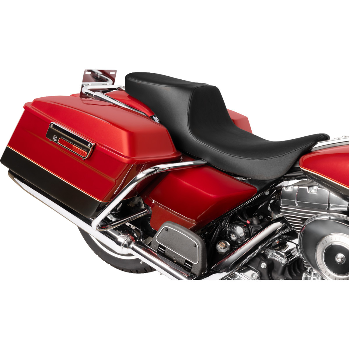 Drag Specialties Seats - Predator 2-Up Seat - Vinyl - Smooth - w/o Backrest - FL '97-'07
