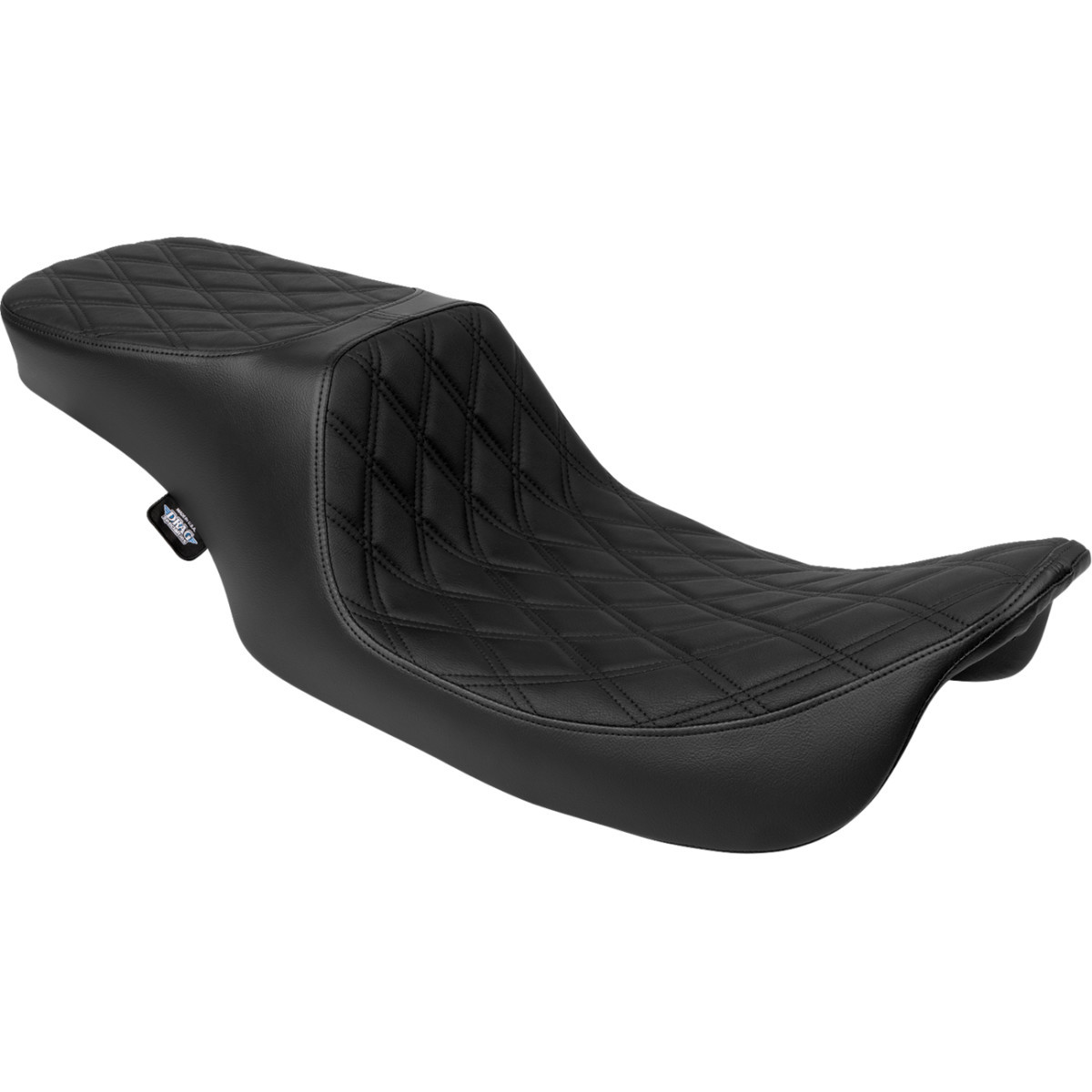 Drag Specialties Seats - Predator 2-Up Seat - Vinyl - Double Diamond - Black Stitching- w/o Backrest - FL '97-'07