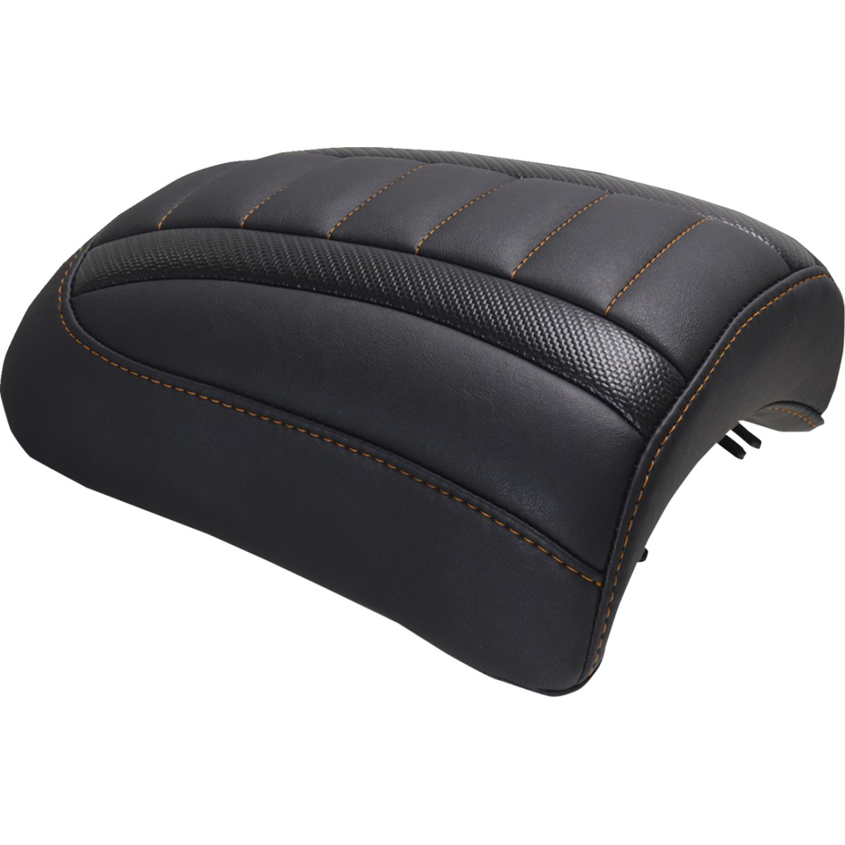 Mustang #88610MO - Padded Passenger Seat Cowl - Deluxe - Mandarin Orange Stitch - FLT/FLH '23-'25