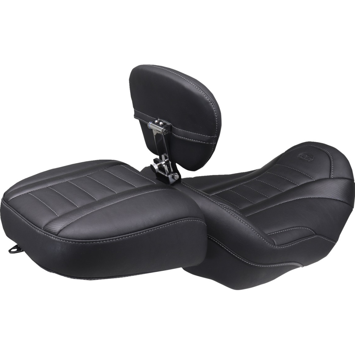 Mustang #88420GM - Deluxe Passenger Seat - Wide - Gunmetal Stitch - FLT/FLH '23-'25