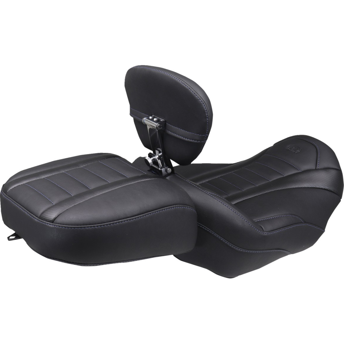 Mustang #88420SB - Deluxe Passenger Seat - Wide - Sky Blue Stitch - FLT/FLH '23-'25