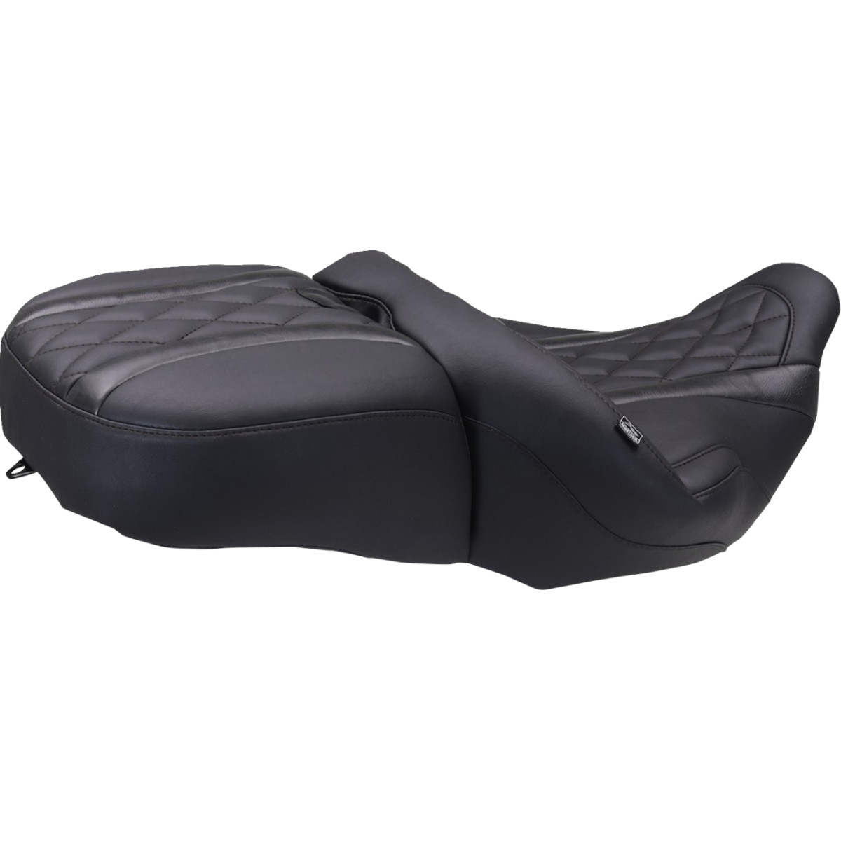 Mustang #89411 - Deluxe One-Piece, 2-Up Seat - Diamond - Black Stitch - FLT/FLH '23-'25