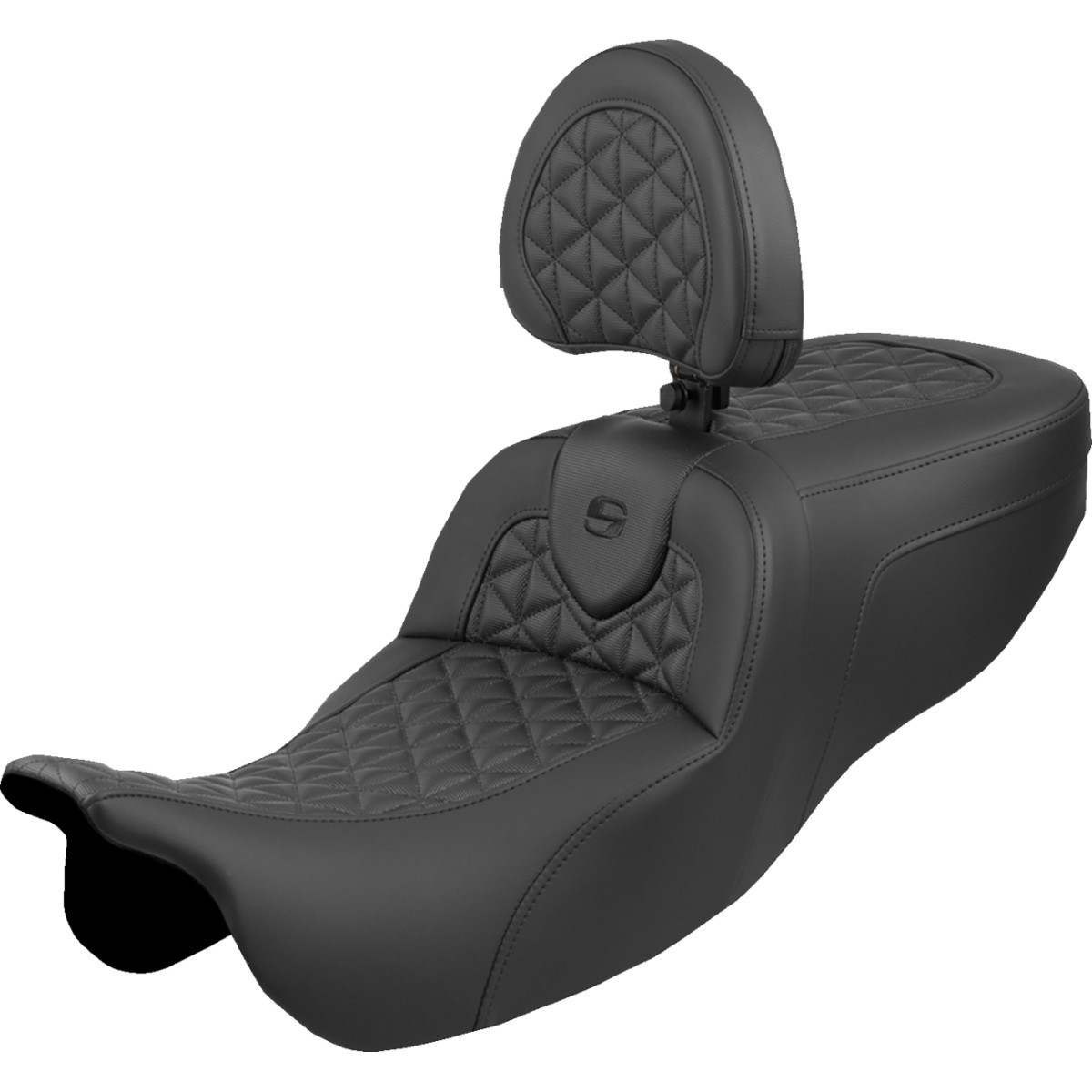 Saddlemen #815-07-210B0 - Roadsofa™ Seat - with Backrest - Tri-Gripper - FLRT/FLTRT '15-'25