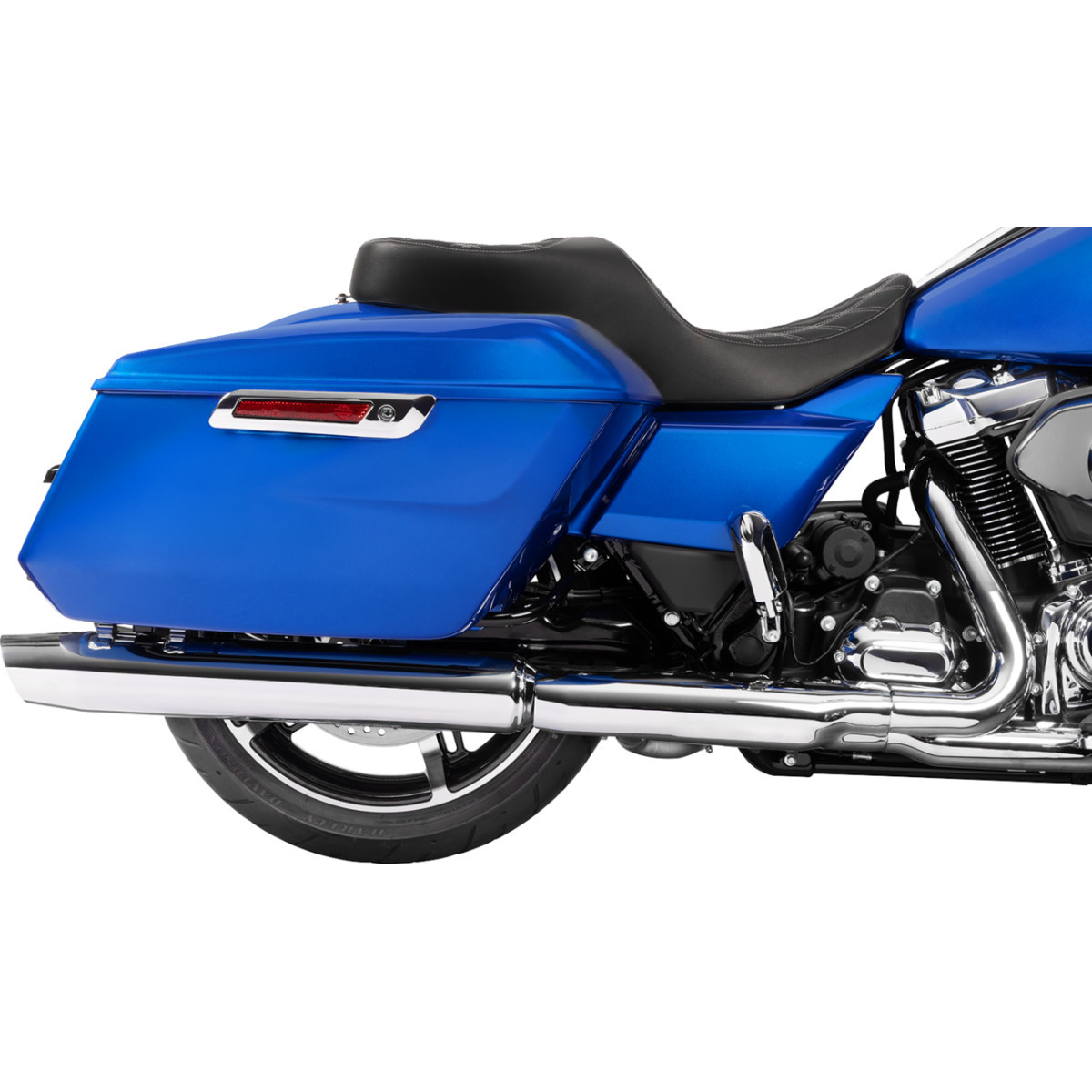 Drag Specialties Seats - Forward Position Freedom Seat - Vinyl - Silver Double Diamond Stitch - FLH/FLT '23-'25