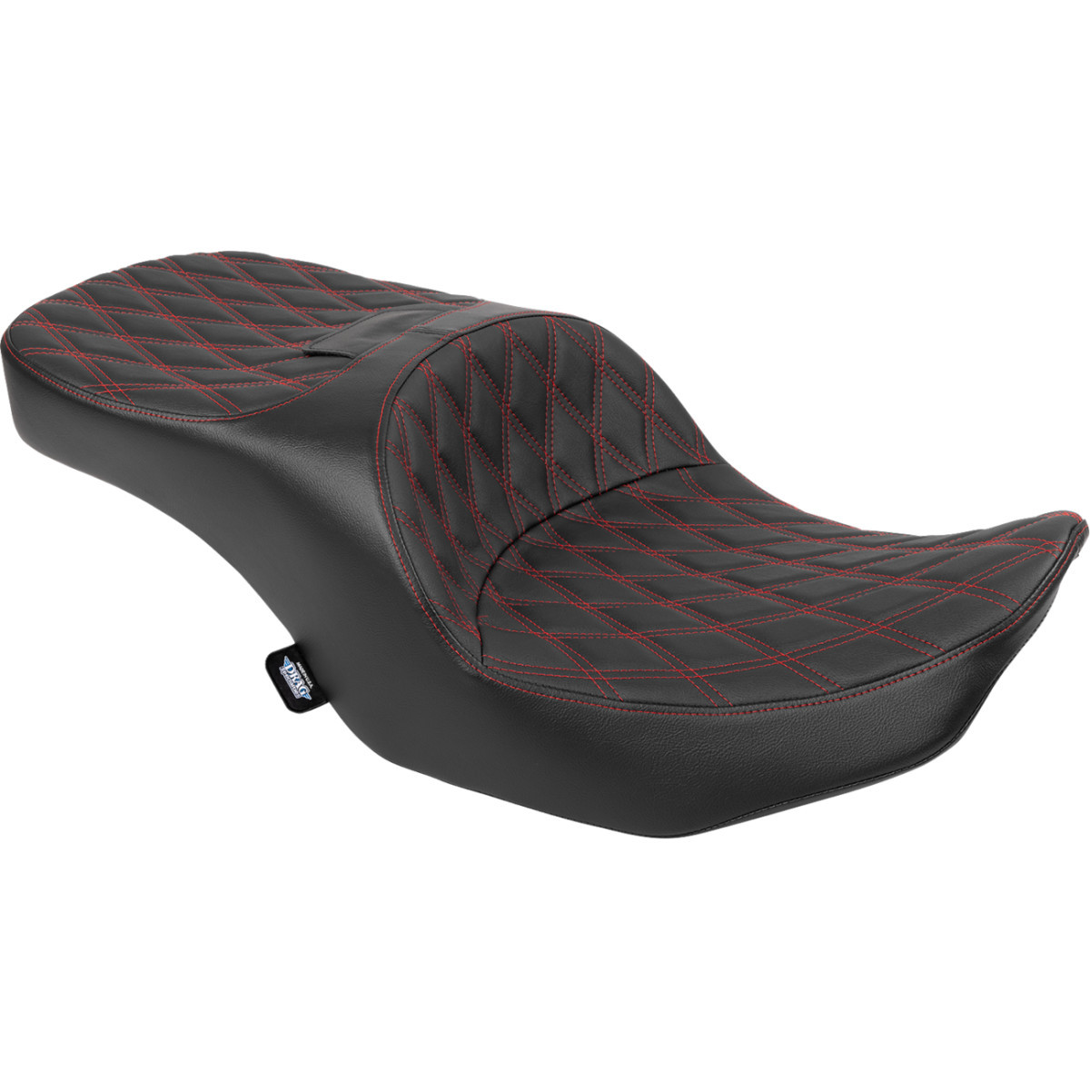 Drag Specialties Seats - Forward Position Freedom Seat - Vinyl - Red Double Diamond Stitch - FLH/FLT '23-'25