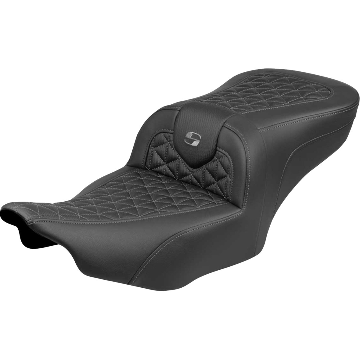 Saddlemen #823-07-21002 - Roadsofa™ Seat - without Backrest - Gray Stitch - FLH/FLT '23-'25