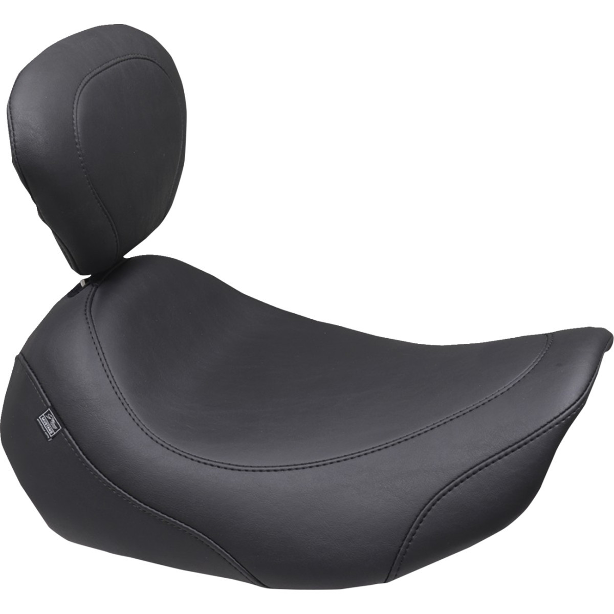 Mustang #89402 - Wide Tripper™ Solo Seat - Backrest Receiver - Black Stitch - FLT/FLH '23-'26