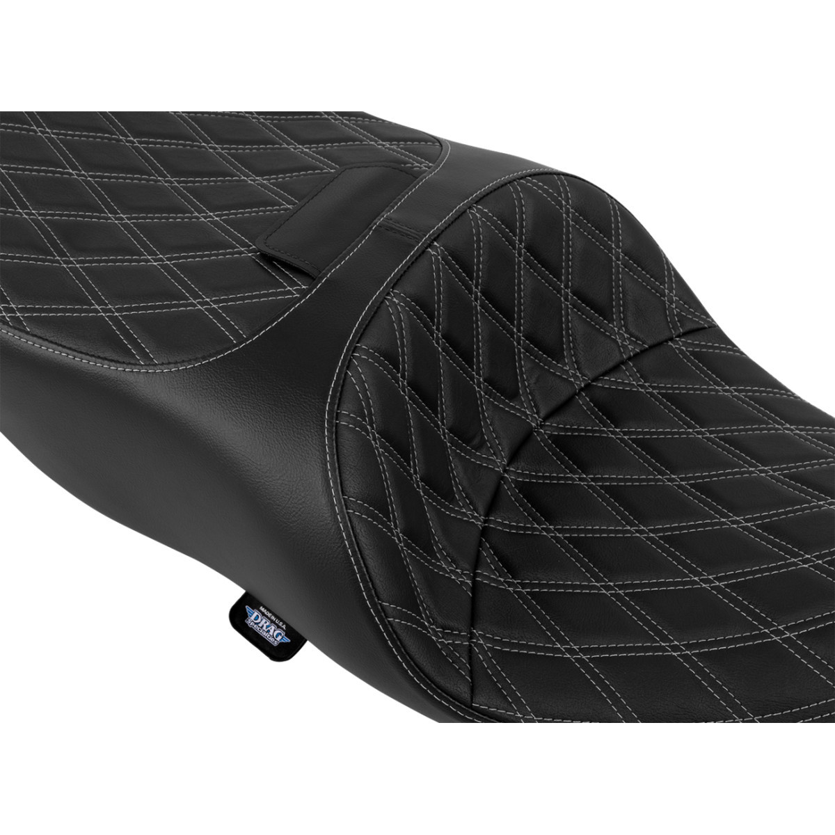 Drag Specialties Seats - Freedom Seat - Vinyl - Double Diamond Silver Stitch - FLRT/FLTRT '15-'25