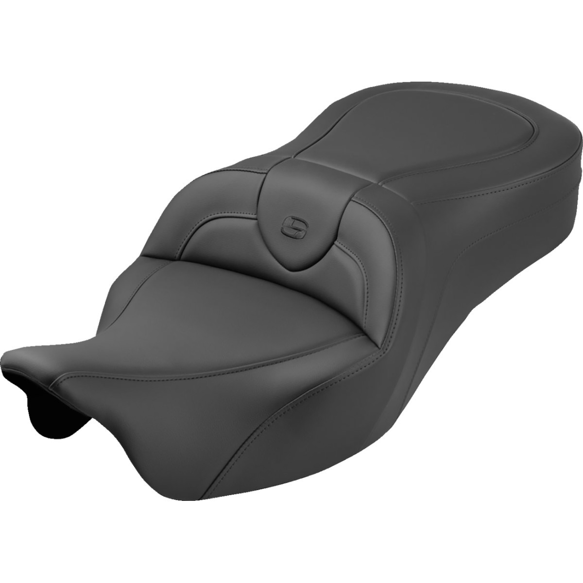 Saddlemen #808-07B-187S - Roadsofa™ King Seat - No Backrest - Plain - Black Stitch - FLH/FLT '08-'25