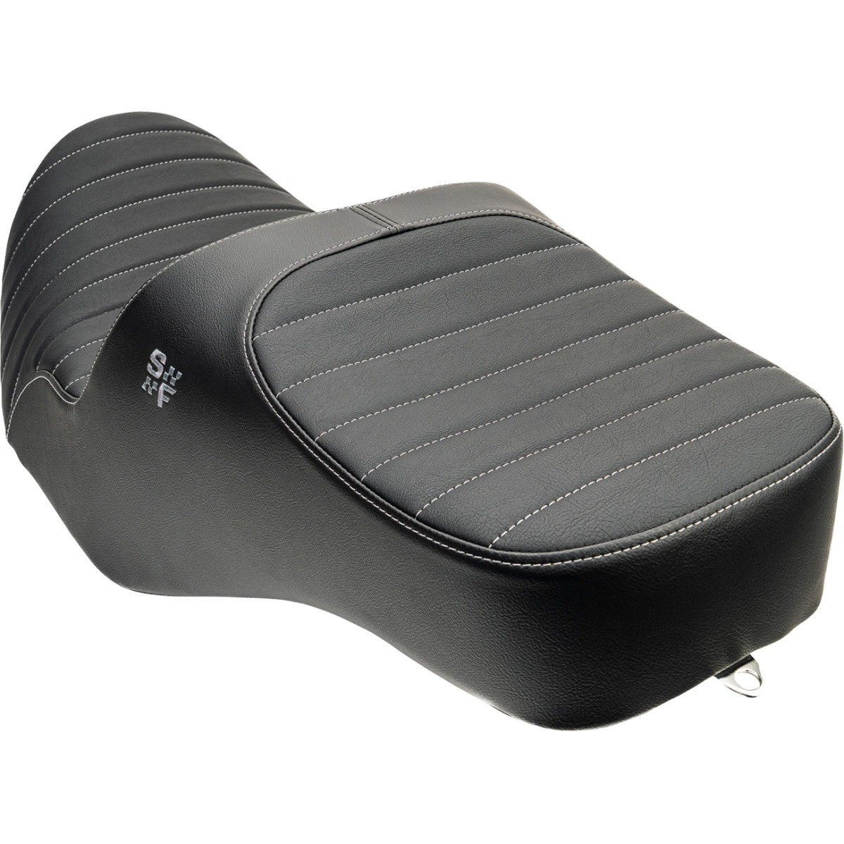 Slyfox #4723B - Chariot Seat - Silver Classic Stitch - Silver Logo - FLH/FLT '09-'23.5