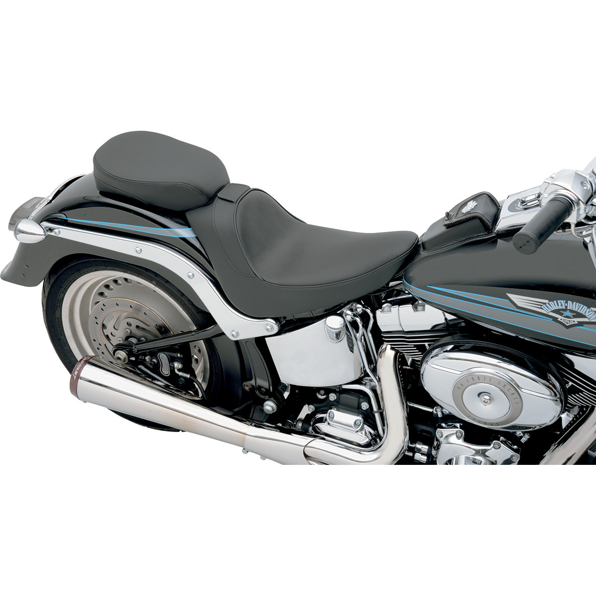 Drag Specialties Seats - Solo Seat - Smooth - Driver Backrest - FL/FX '06-'17