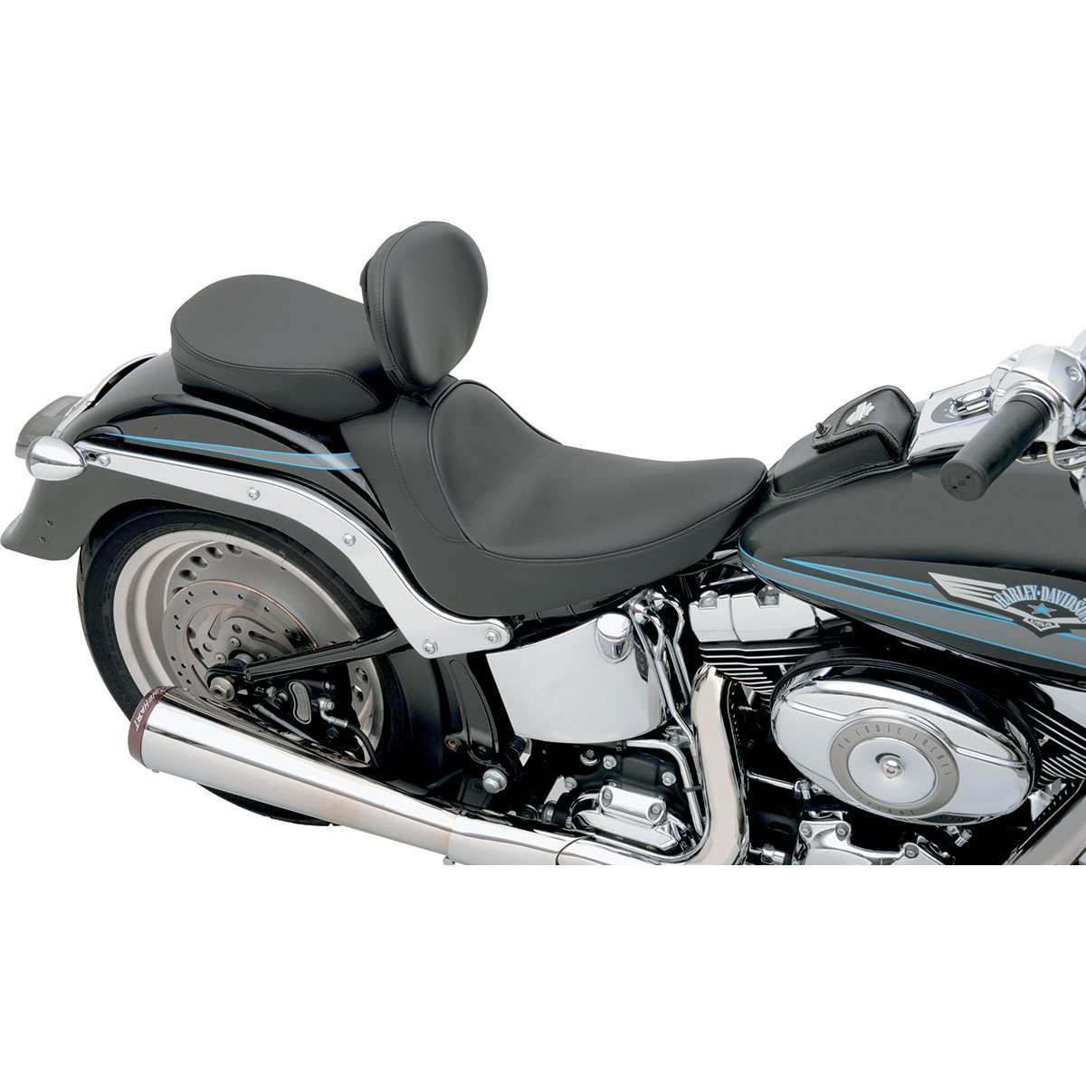 Drag Specialties Seats - Solo Seat - Smooth - Driver Backrest - FL/FX '06-'17