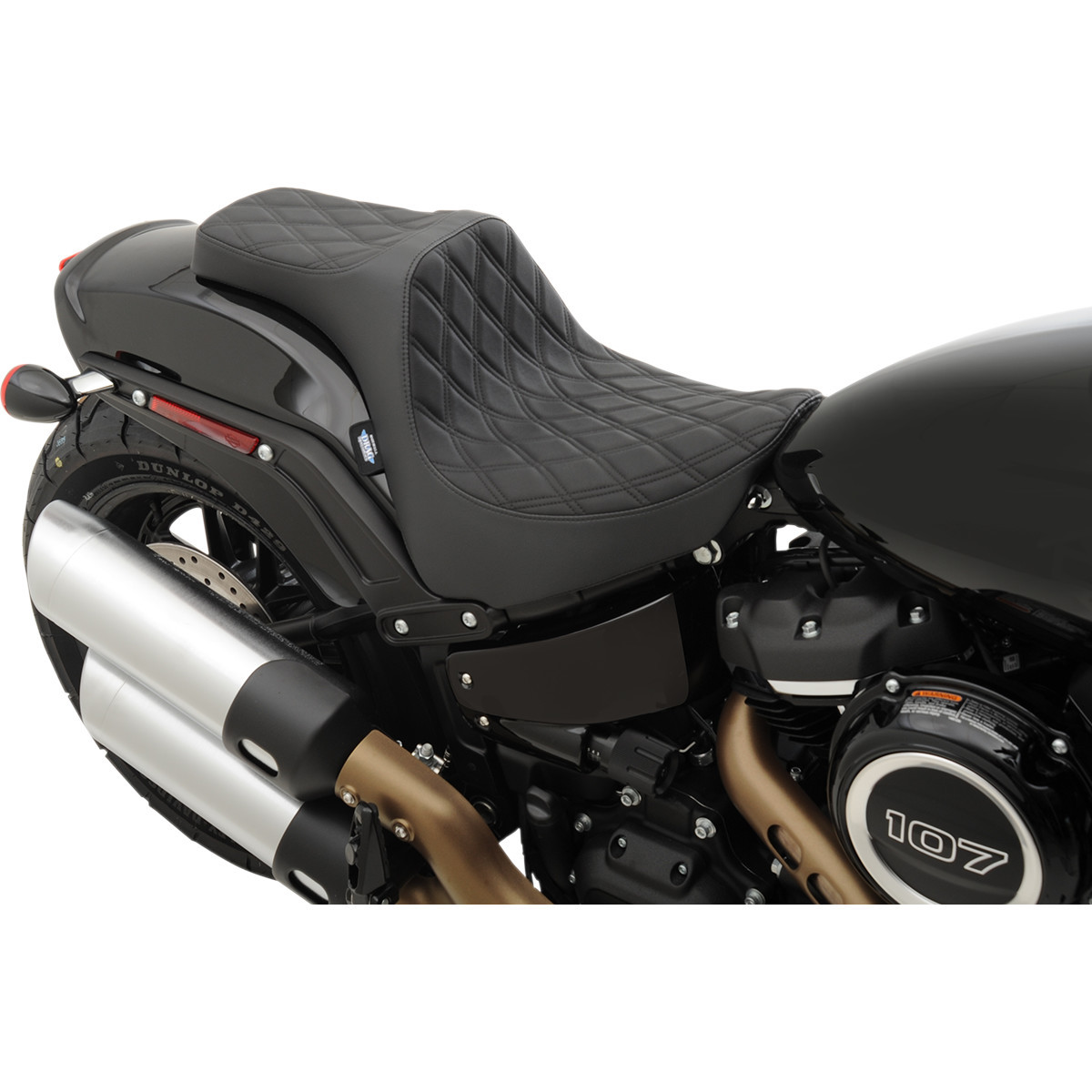 Drag Specialties Seats - Predator III Seat - Double Diamond - Black Stitched - FXFB/S '18-'23