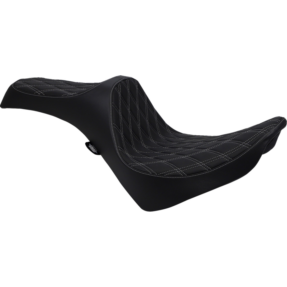 Drag Specialties Seats - Predator III Seat - Double Diamond - Silver Stitching - FL/FX '18-'23