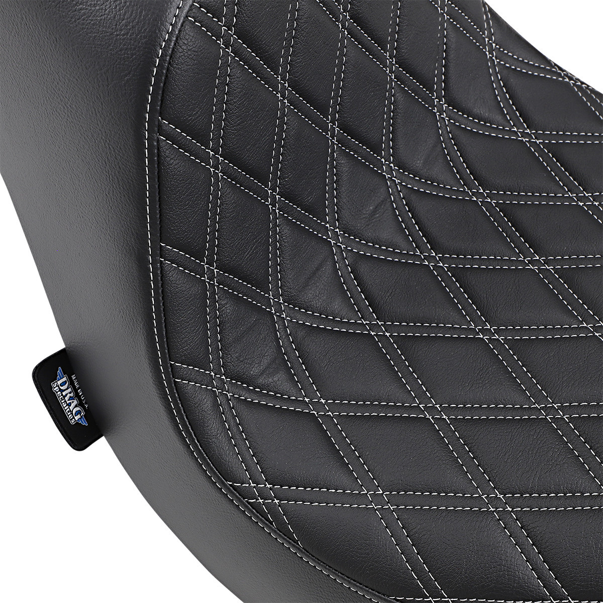 Drag Specialties Seats - Predator III Seat - Double Diamond - Silver Stitching - FLFB/S '18-'25