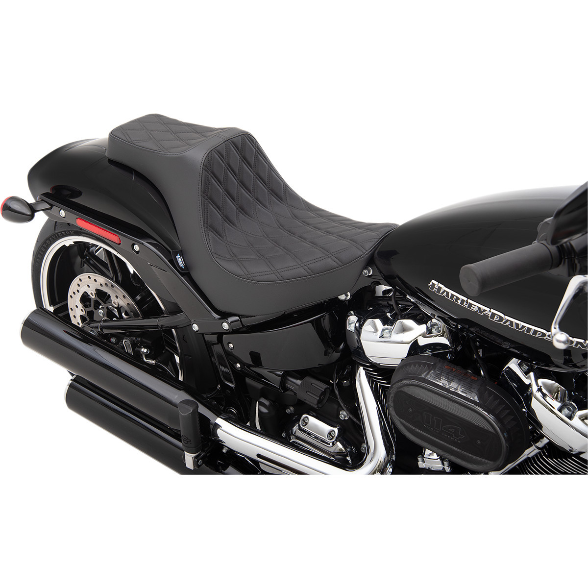 Drag Specialties Seats - Predator III Seat - Double Diamond - Black Stitching - FXBR/S '18-'20