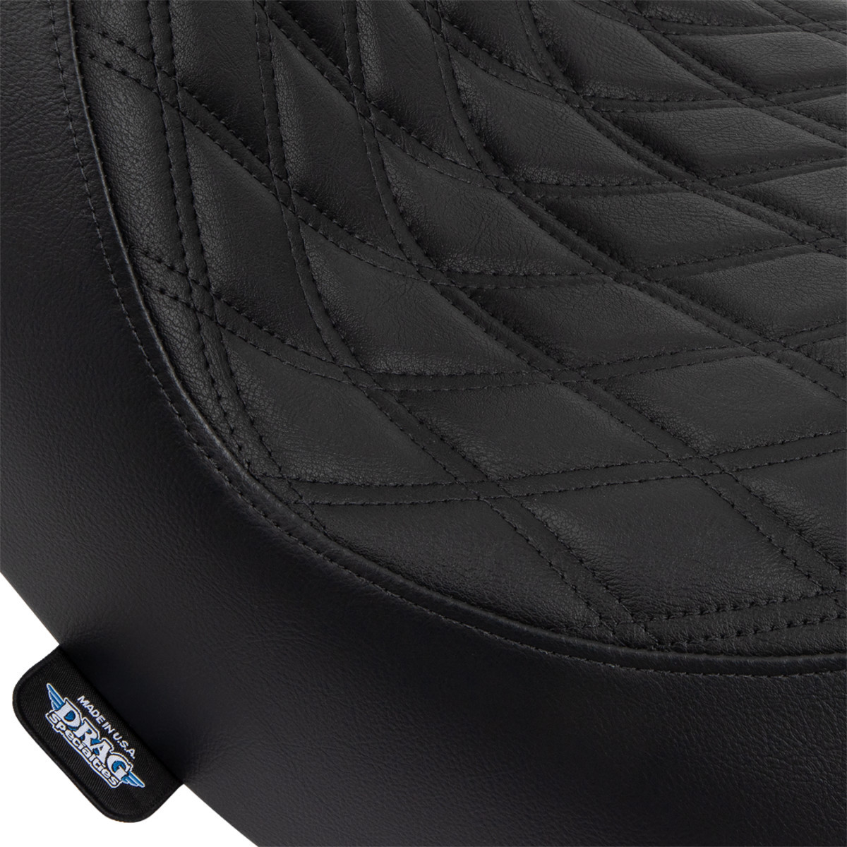 Drag Specialties Seats - Solo Seat - Double Diamond - Black Stitching - FL/FX '18-'23
