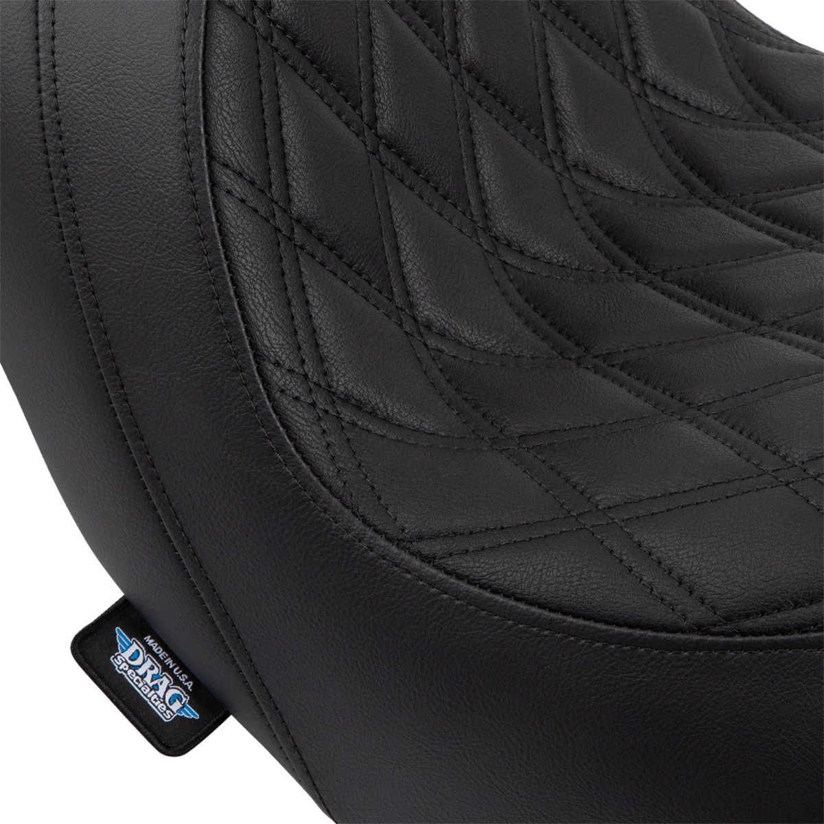 Drag Specialties Seats - Predator Seat - Double Diamond w/ Black Sitching - Vinyl - FLSB/FXLR '18-'23