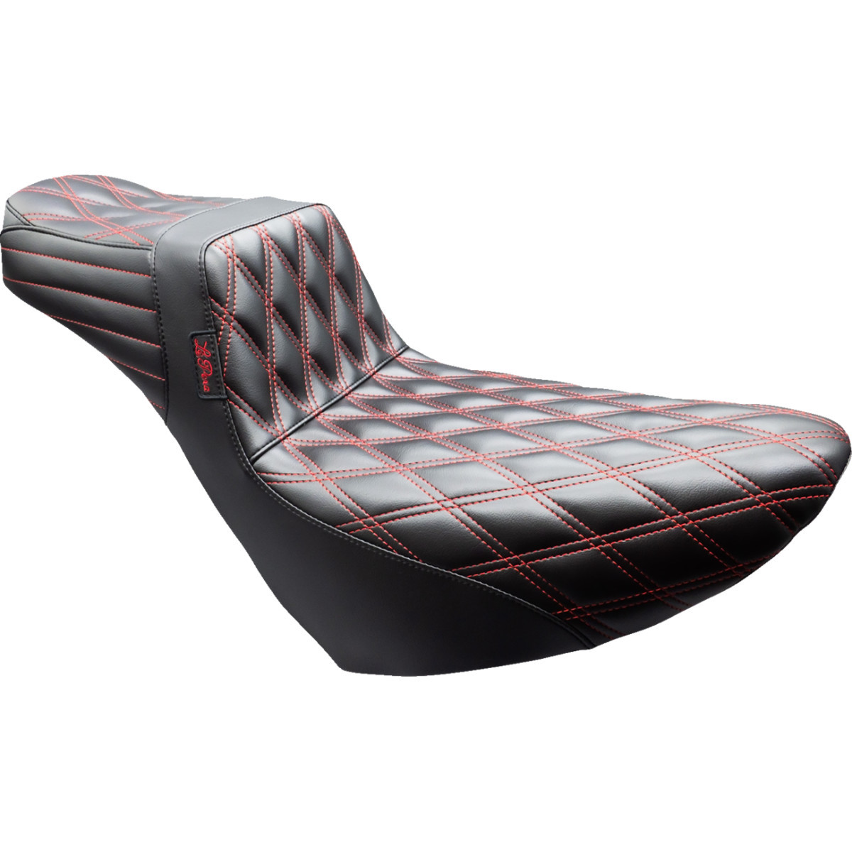 LE Pera #LYR-580DLDD-R01 - Tailwhip Daddy Long Legs Seat - Black - Double Diamond - Red Stitch - FL/FX '18-'25