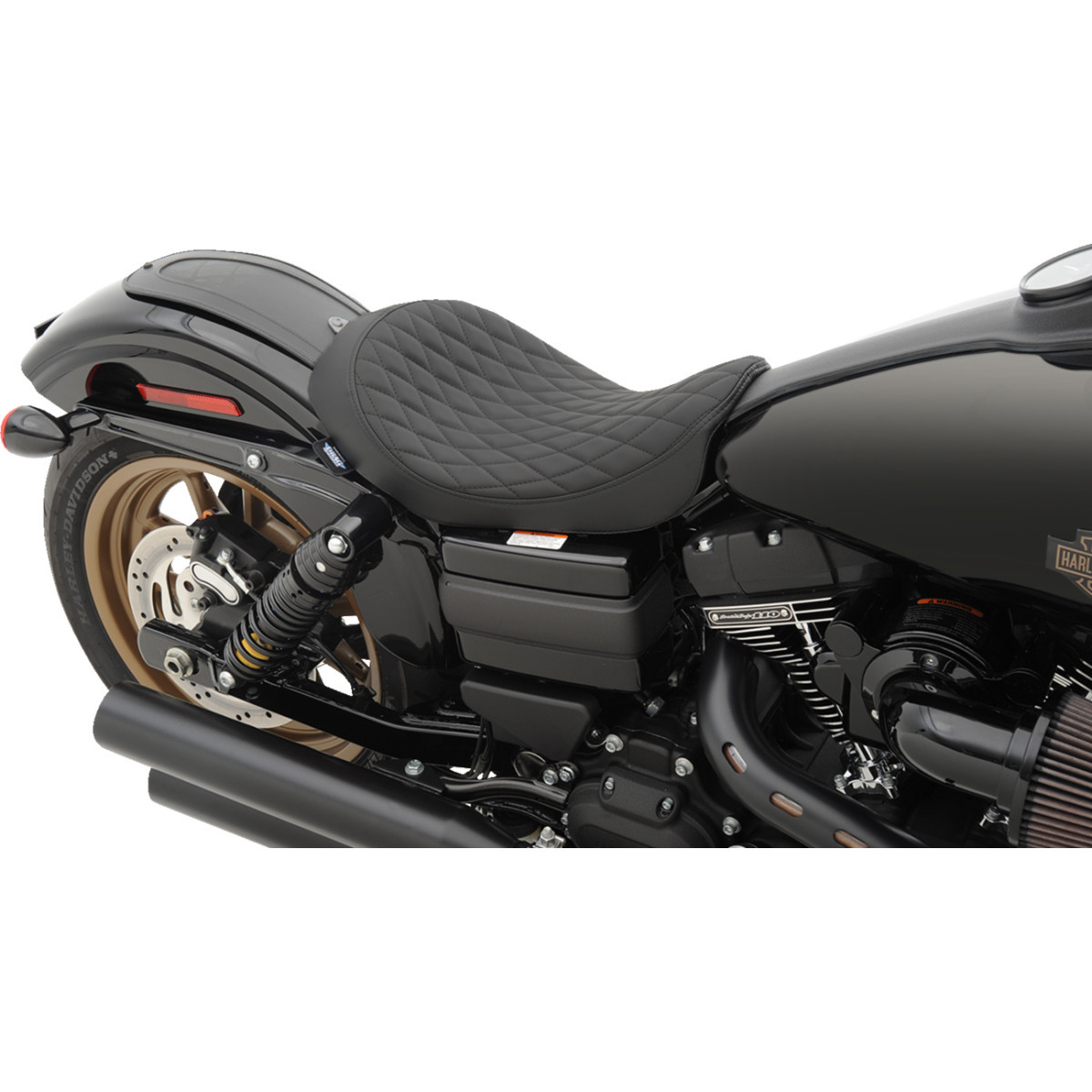 Drag Specialties Seats - Low Solo Seat - Diamond Stitch - FXD/FLD '06-'17