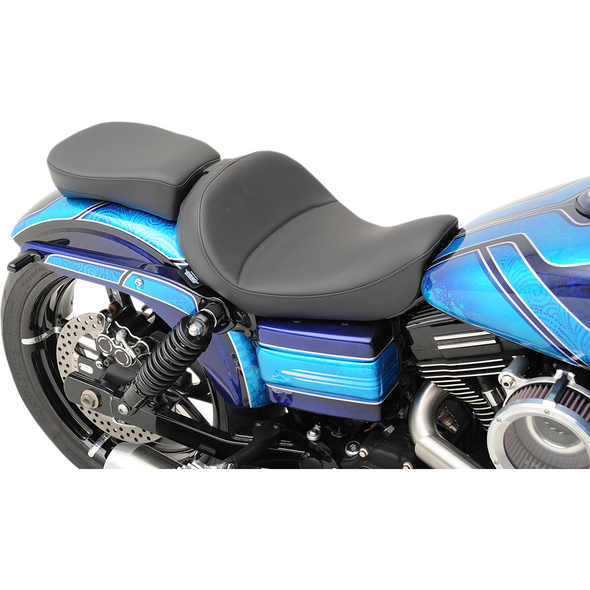 Drag Specialties Seats - Solo Seat - Mild Stitched - Driver's Backrest - FXD/FLD '06-'17