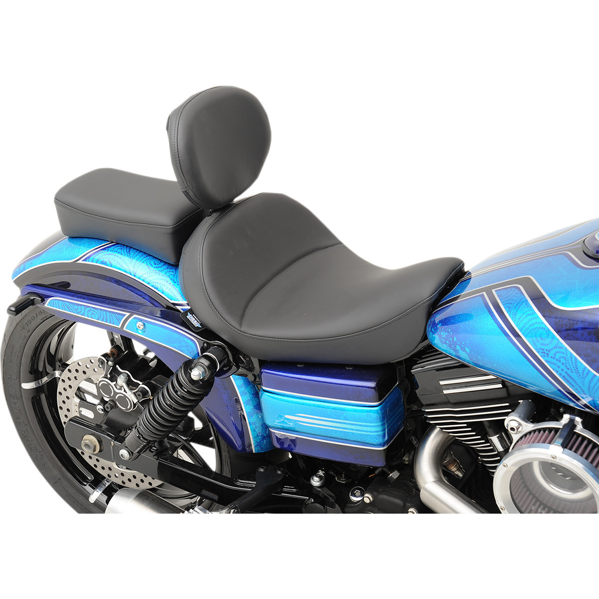 Drag Specialties Seats - Solo Seat - Mild Stitched - Driver's Backrest - FXD/FLD '06-'17