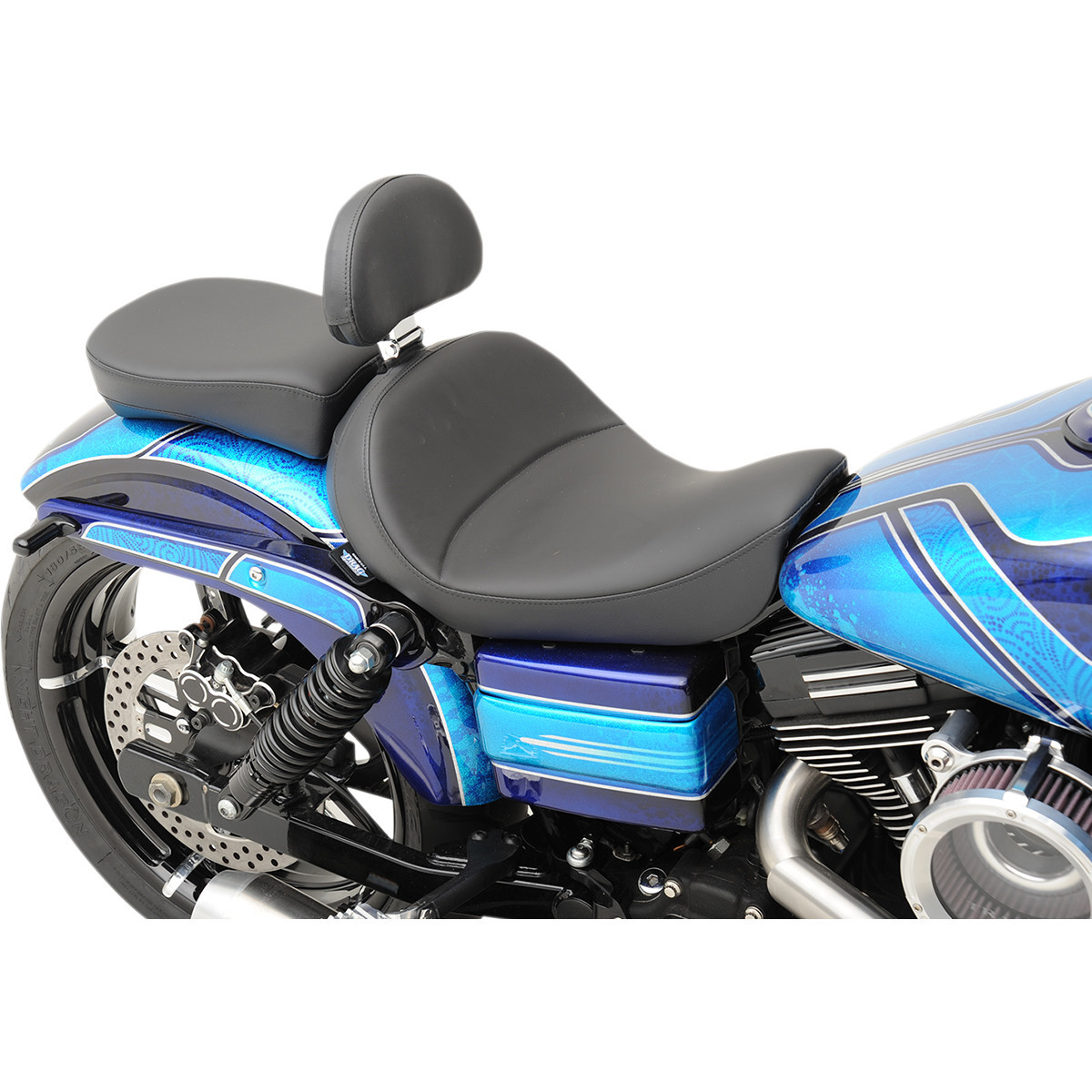 Drag Specialties Seats - Solo Seat - Mild Stitched - Driver's Backrest - FXD/FLD '06-'17