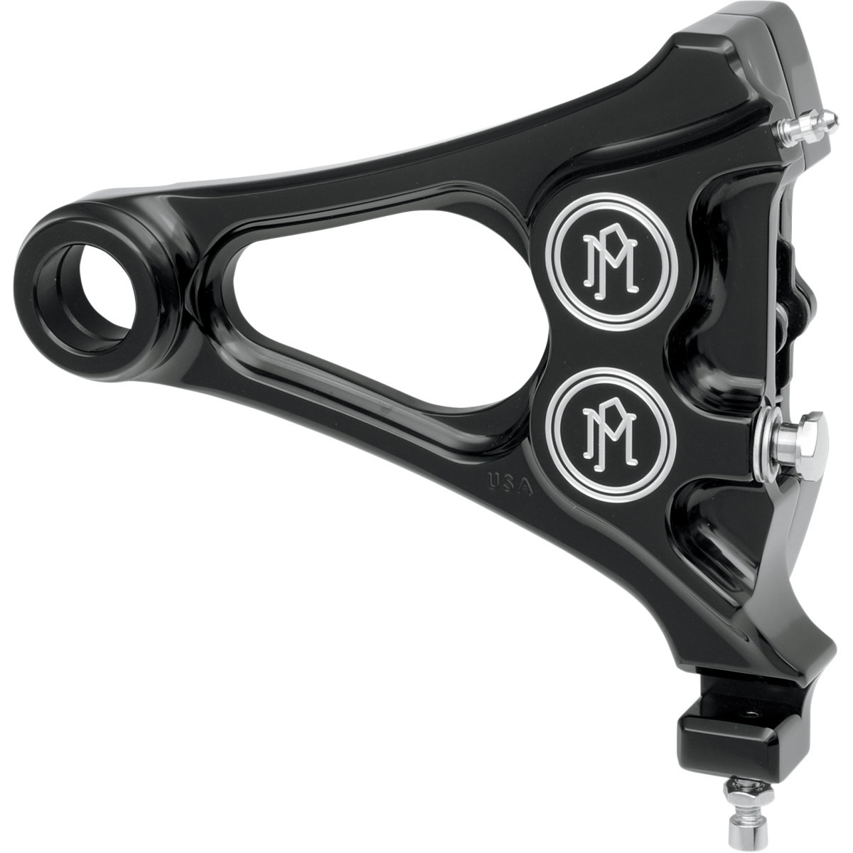 Performance Machine (PM) #1256-0077-BM - 4-Piston Caliper - Rear - Contrast Cut™ 08-17 Softail
