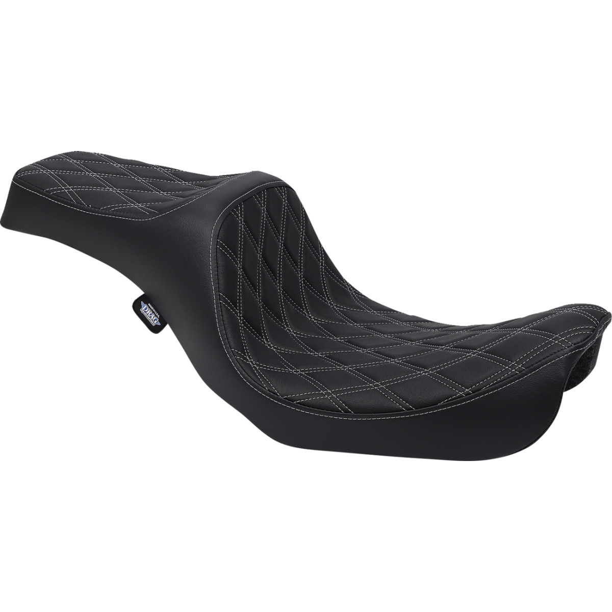 Drag Specialties Seats - Predator III Seat - Double Diamond - Silver Stitching - FXD/FLD '06-'17